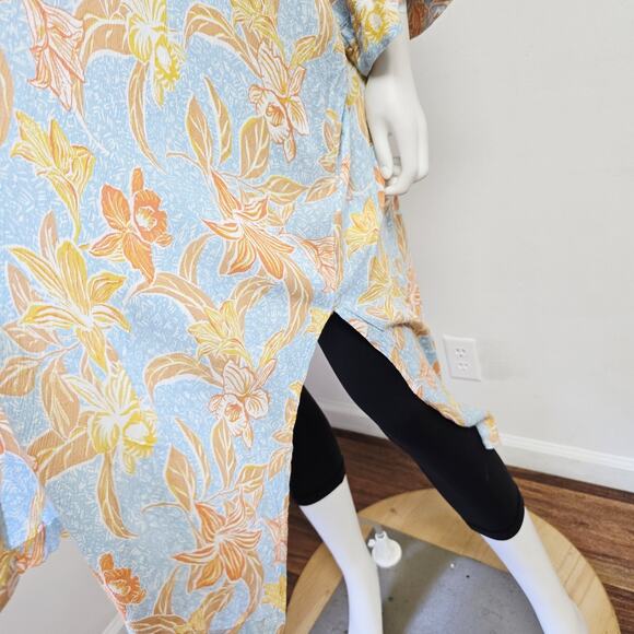 Roxy Kimono Duster Size M/L Tropical Floral Short Sleeve Bohemian Festival NWT - Picture 5 of 11